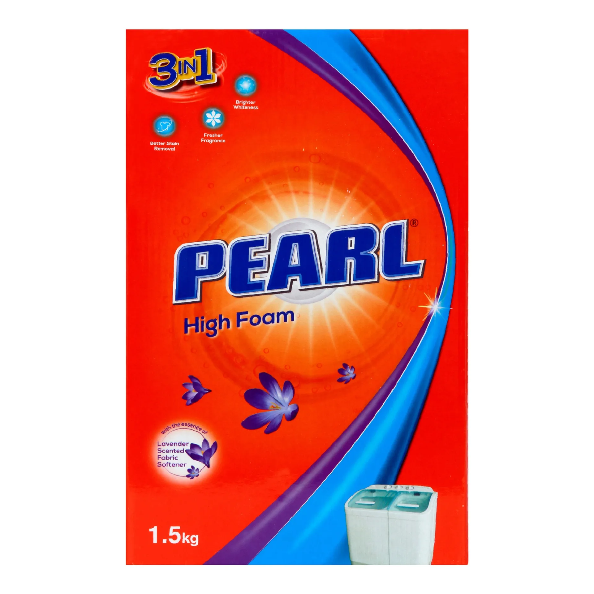 مسحوق غسيل بيرل رغوة عالية لافندر – 1.5 كجم